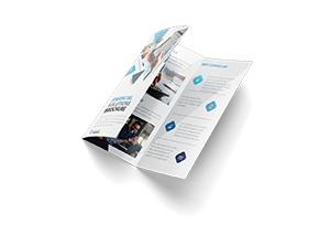 Tri-fold brochure showing a professional layout for print marketing or service promotion.
